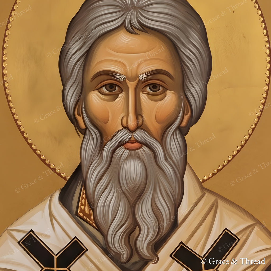 Saint James – close-up detail of the icon (watermarked)